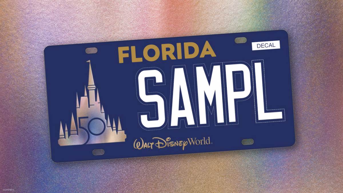 Special Charitable Walt Disney World 50th Anniversary License Plate