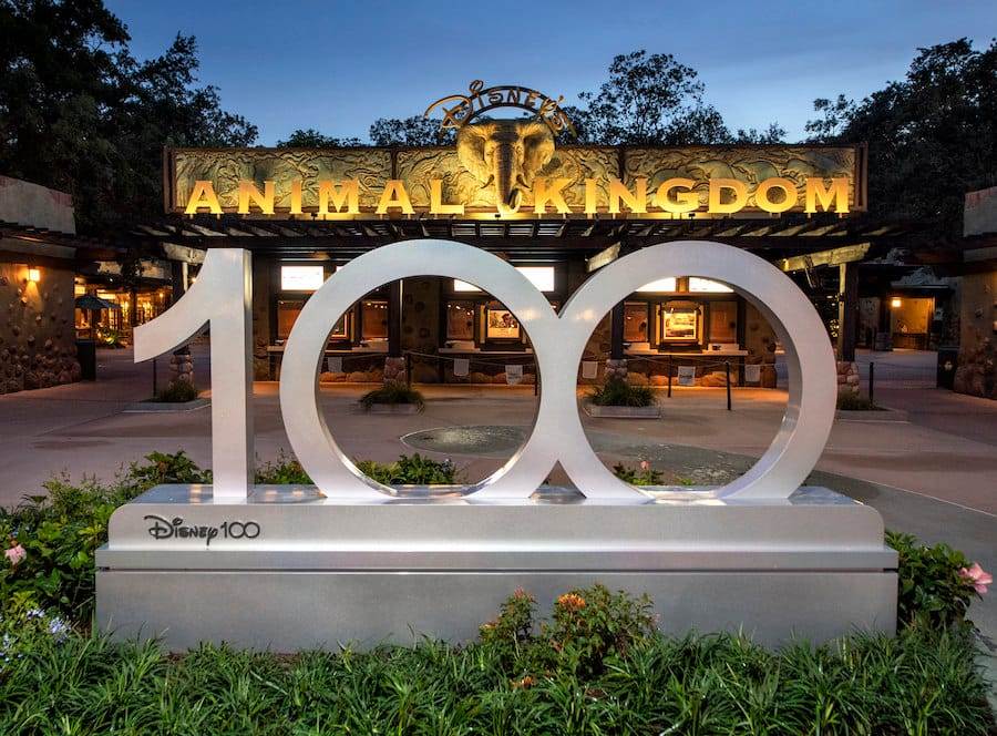 Disney100 sign at Disney’s Animal Kingdom Theme Park