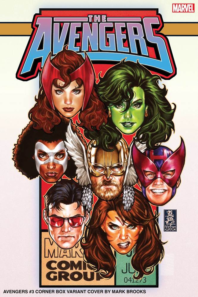 Avengers #3 Corner Box Variant Cover by Mark Brooks