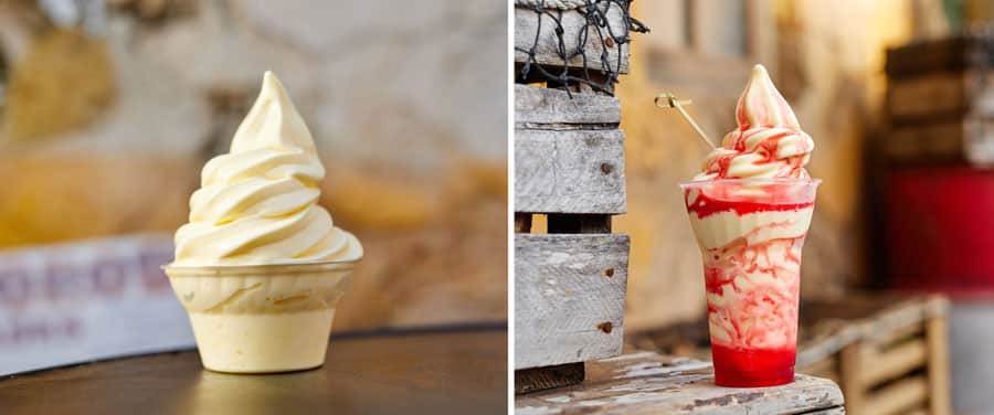 collage of 2 different dole whip at Animal Kingdom Theme Park