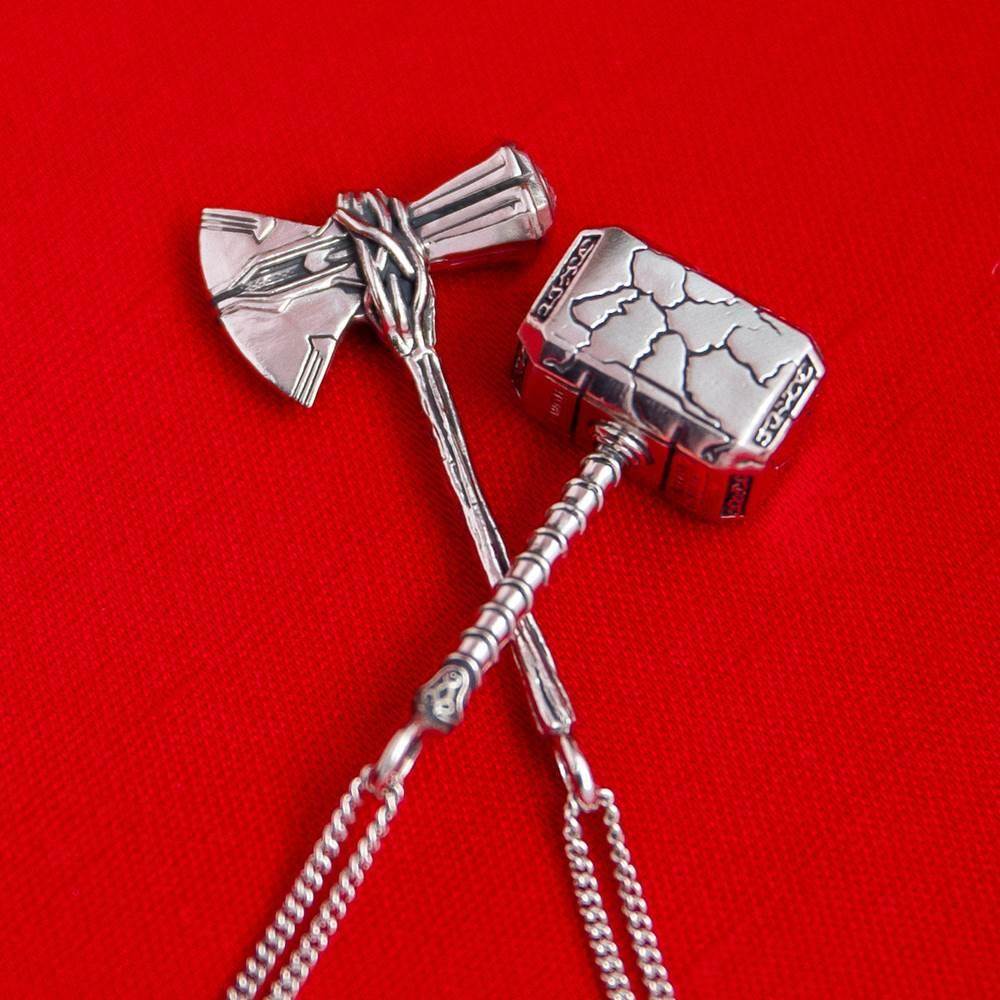 Stormbreaker and Mjolnir Hammers from Thor: Love and Thunder.