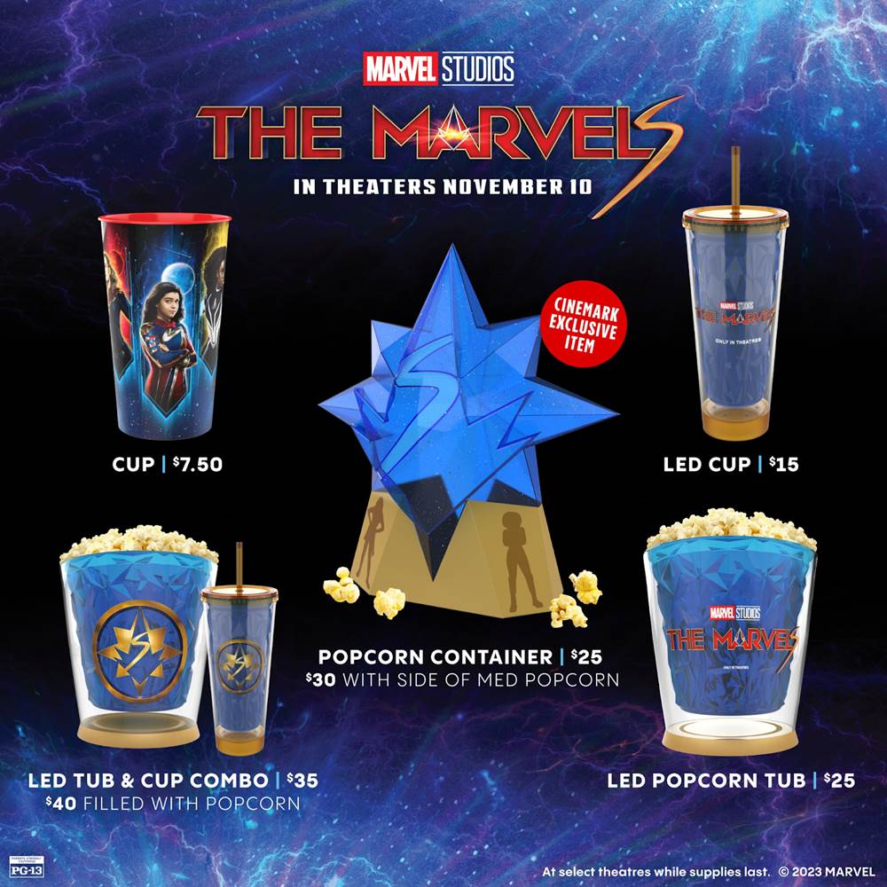 “The Marvels” Merchandise Available at Select Theaters While Supplies
