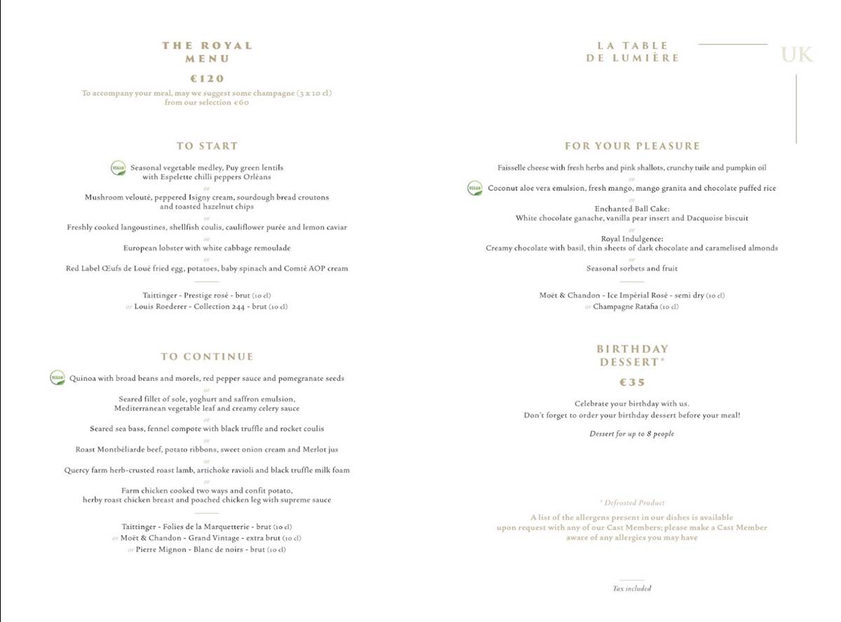Disneyland Paris Reveals Updated Menus For Refurbished Locations at