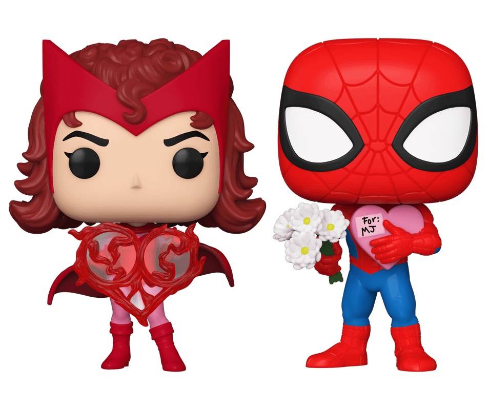 Funko Exclusive Scarlet Witch and Spider-Man Valentine's Day Pop!