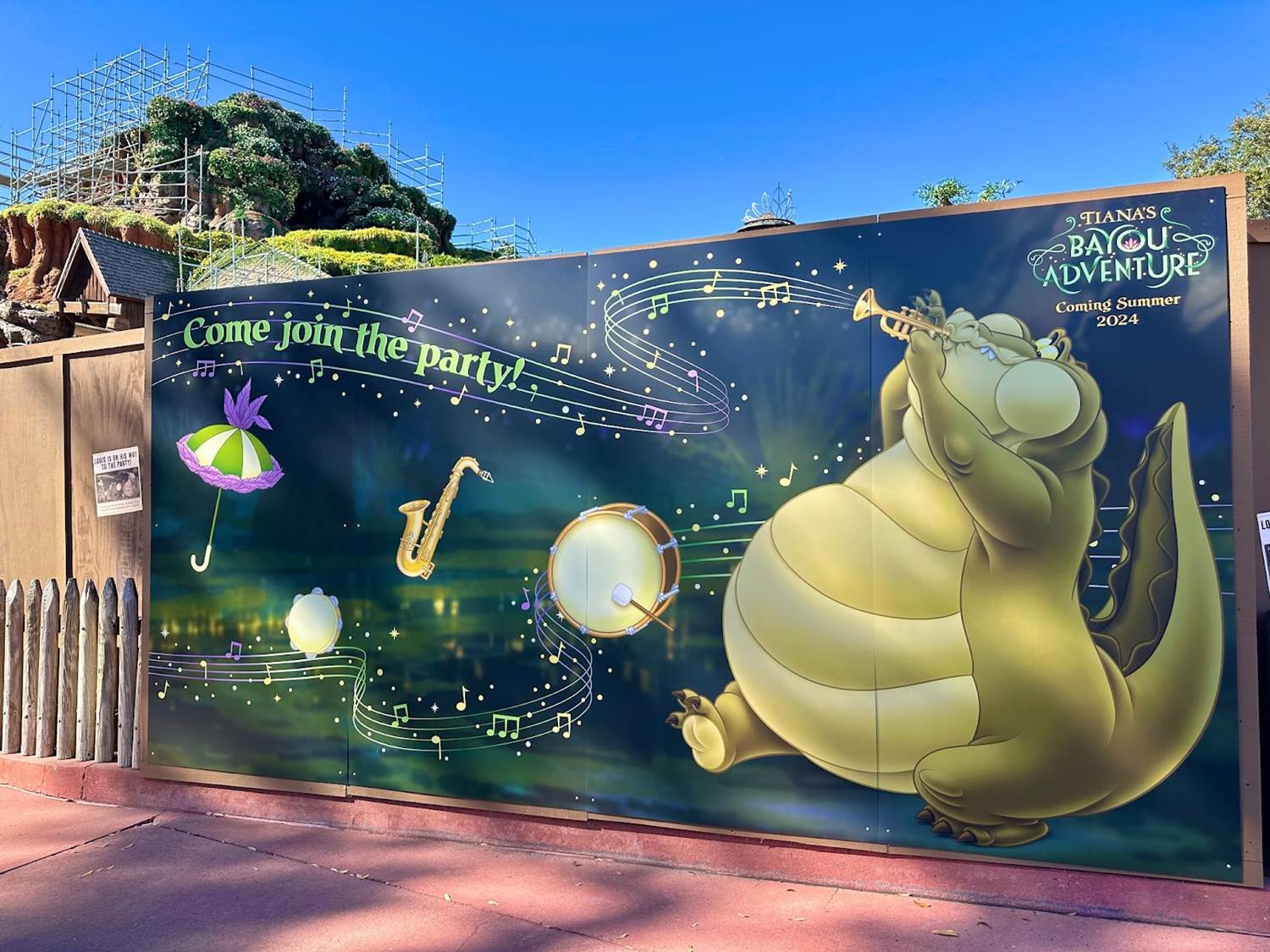 Photos: Updated Construction Walls Herald a Summer 2024 Opening for Tiana's Bayou Adventure at the Magic Kingdom - - Vimarsana News