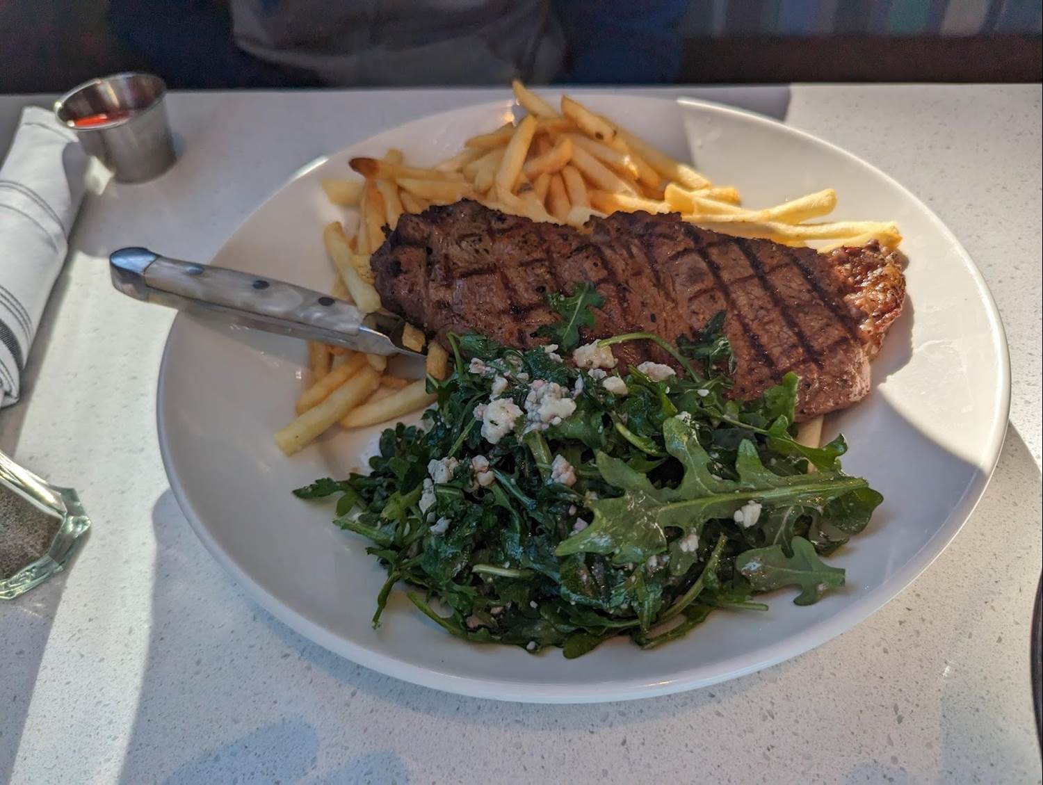 Our teenage son devoured his 10 oz steak even though it wasn’t favorite cut. 