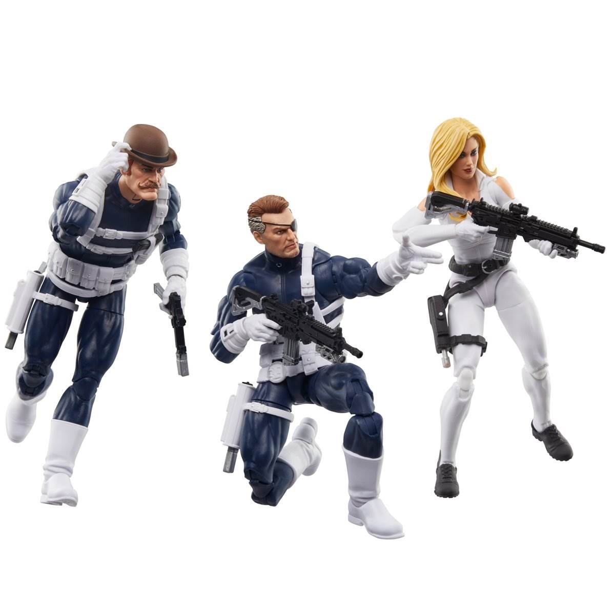 Marvel Legends Series S.H.I.E.L.D. Nick Fury Jr., Sharon Carter en Dum Dum Dugan actiefiguren