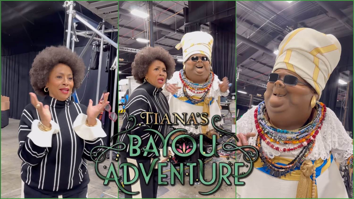 Jenifer Lewis Meets Mama Odie Animatronic from "Tiana's Bayou Adventure" - Vimarsana News