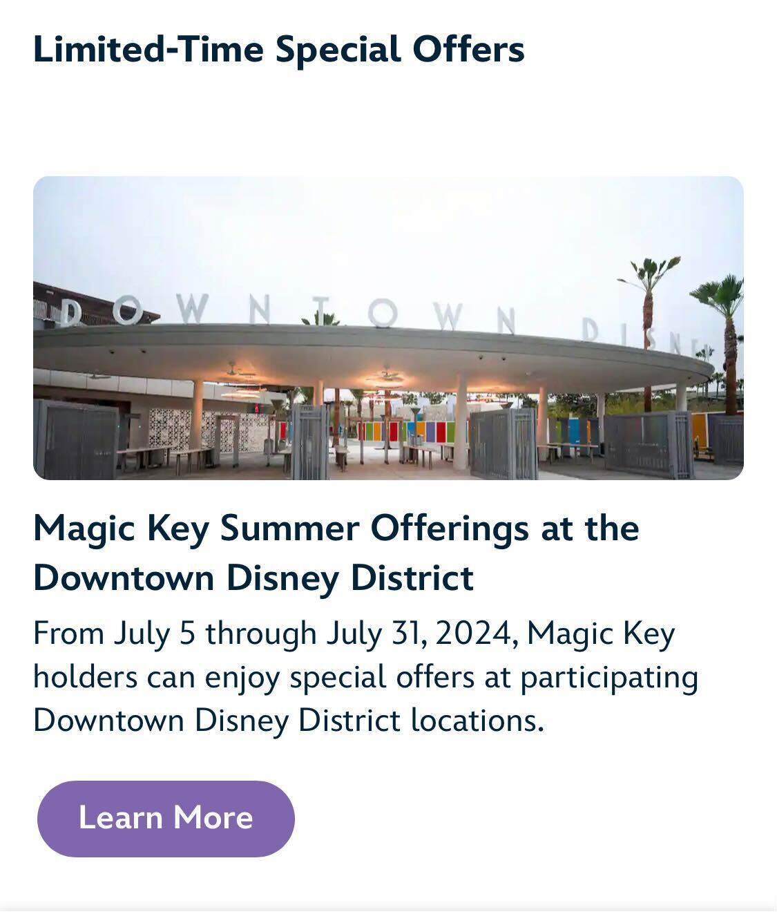 Downtown Disney District Offers Magic Key Holders Special JulyOnly