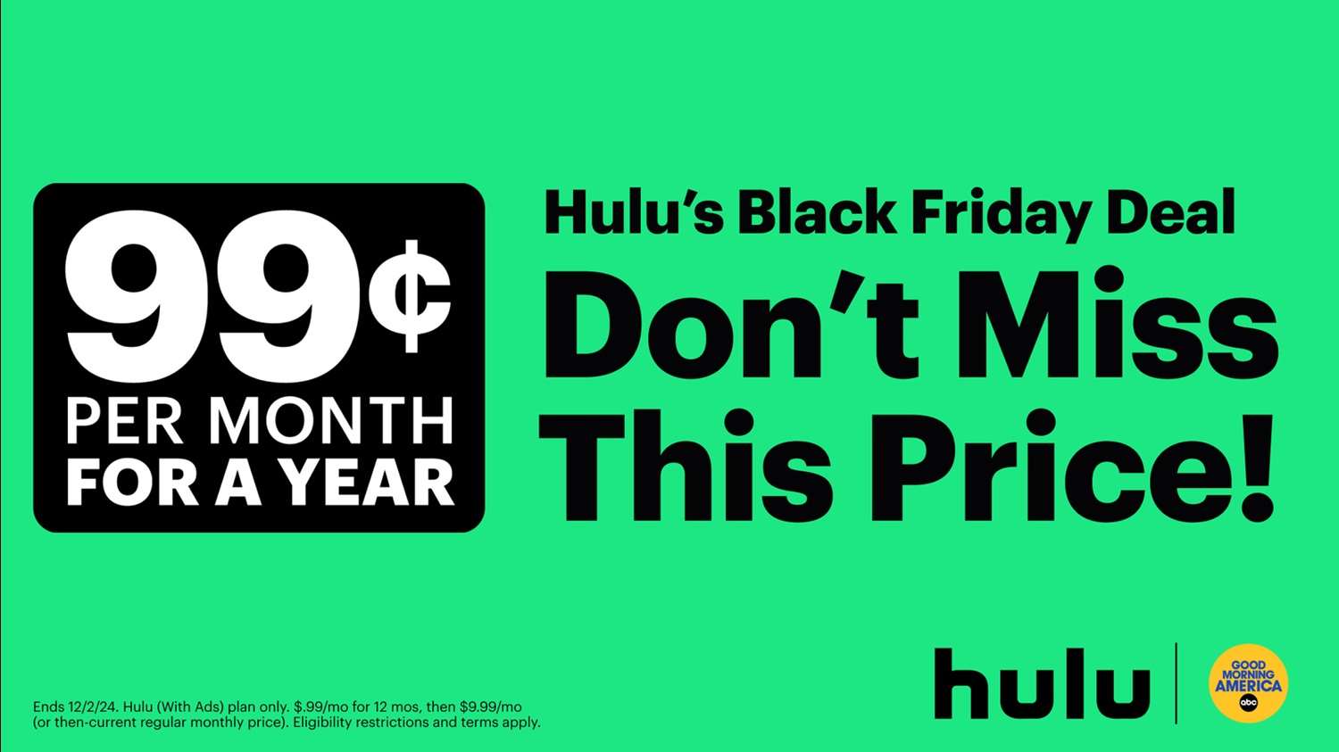 “Good Morning America” Shares Early Access to Hulu Black Friday Deals